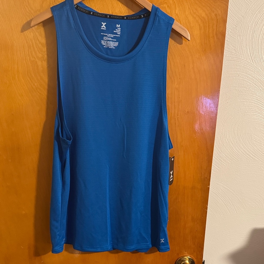 Mesh Tank Top Mens Medium Xersion Wicking Royal Blue